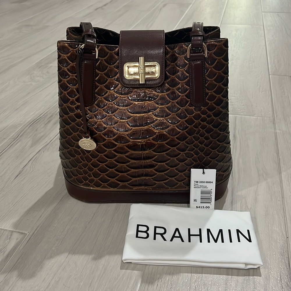 Beautiful Brahmin Fiora in Pecan Bellevue, Genuine Leather!🤎